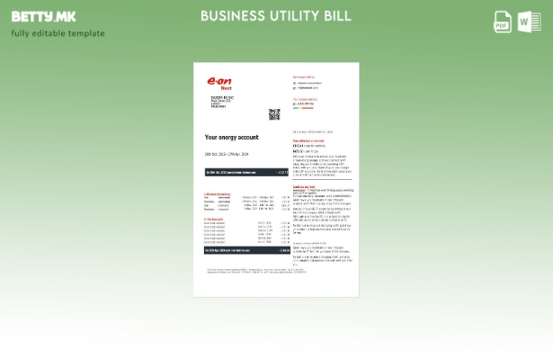 Обединетото Кралство Еон верзија на деловна сметка за гас и електрична енергија